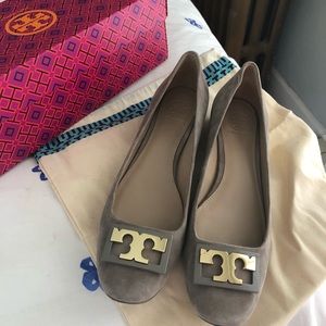 Tory Burch gray suede shoes. Size 9M.